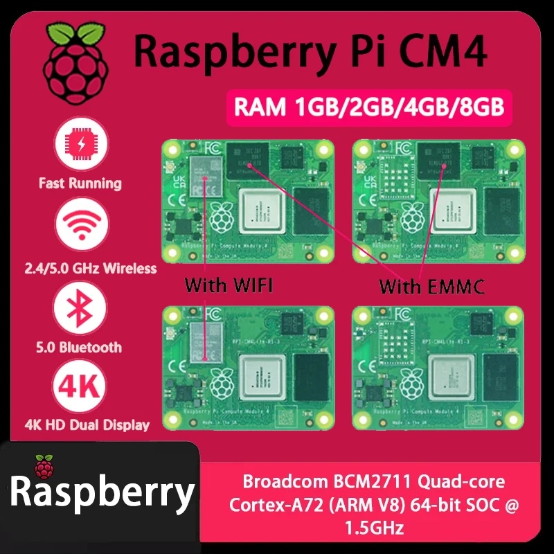 Raspberry Pi Compute Module 4 8Gb 32Gb - Raspberry Pi CM4 1GB/2GB/4GB/8GB RAM Rpi